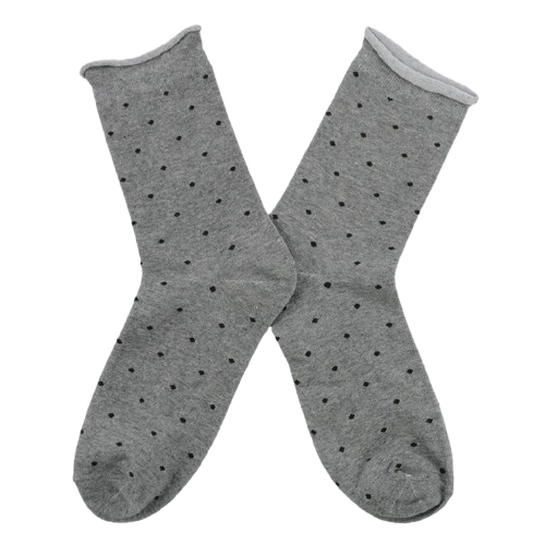 Calcetines grises ⚫ "mini puntitos negros" ⚪