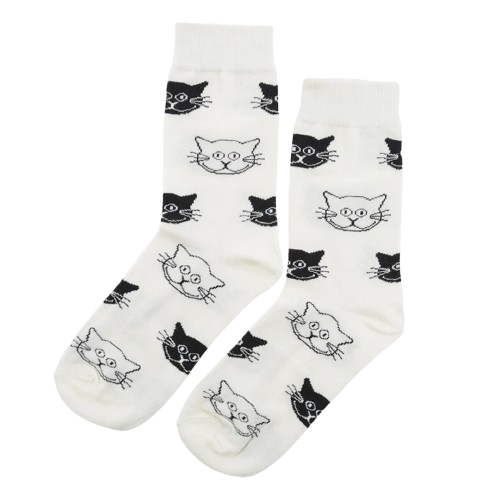 😻 Calcetines "cara gato blanco y negro" 🐈
