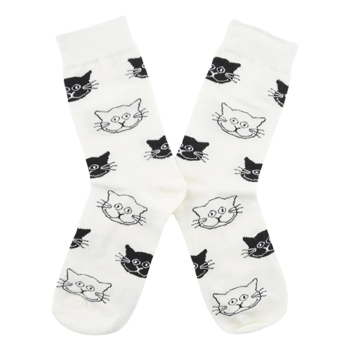😻 Calcetines "cara gato blanco y negro" 🐈