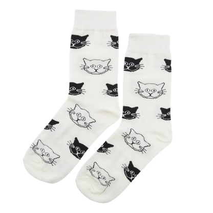 😻 Calcetines "cara gato blanco y negro" 🐈