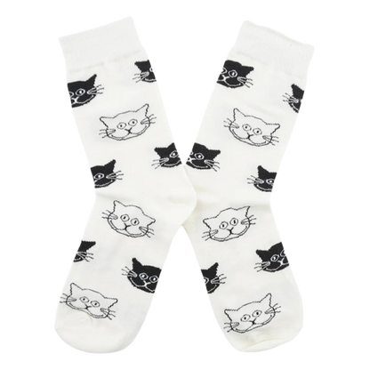 😻 Calcetines "cara gato blanco y negro" 🐈