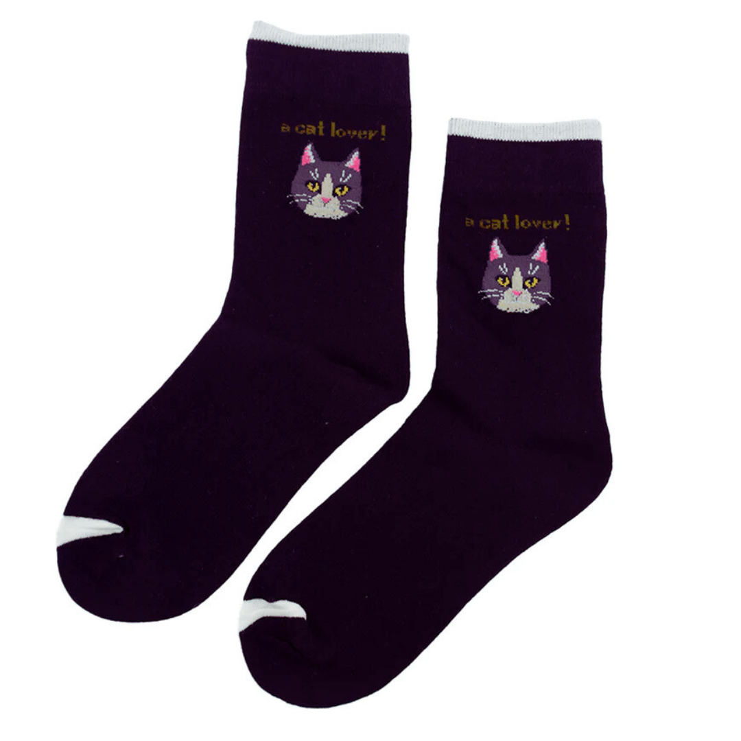 🧦 Calcetines gato “Miau Místico” negros 🖤
