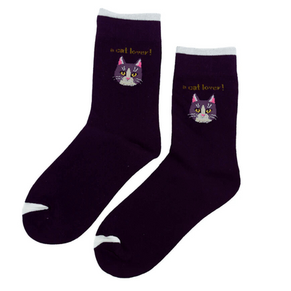 🧦 Calcetines gato “Miau Místico” negros 🖤