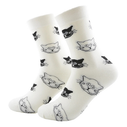 😻 Calcetines "cara gato blanco y negro" 🐈
