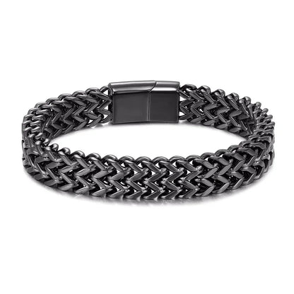 Pulsera de Cadena Cubana Ancha para Hombre – Estilo Punk de 12 mm en Acero Inoxidable, Ideal para Motociclistas