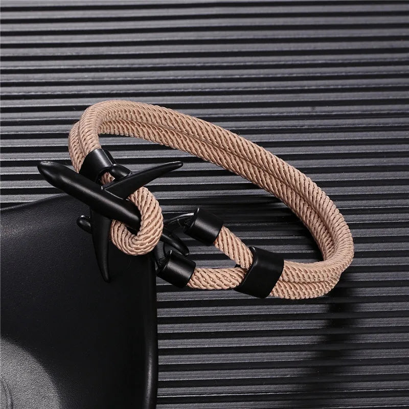 Pulsera de Aviación con Encanto de Avión y Ancla – Unisex, Cuerda Paracord Estilo Náutico para Amantes de los Viajes