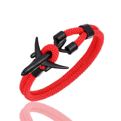 Pulsera de Aviación con Encanto de Avión y Ancla – Unisex, Cuerda Paracord Estilo Náutico para Amantes de los Viajes