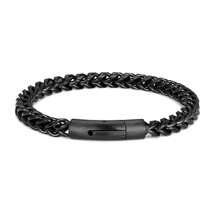 Pulsera de Cadena de Bicicleta Estilo Punk Rock para Hombre – Acero Inoxidable Chapado en Oro 18K con Cierre Magnético