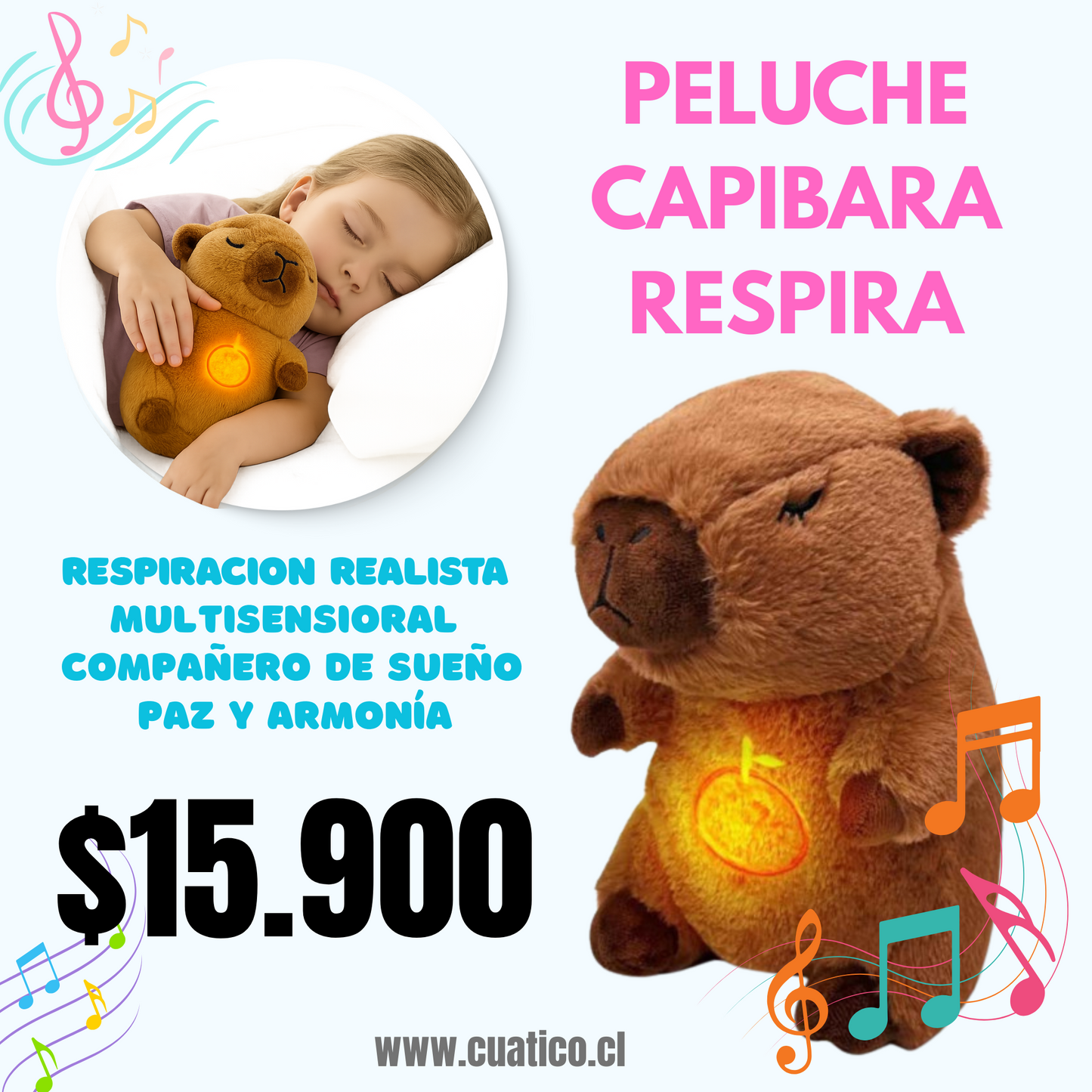 Peluche Capibara Que Respira