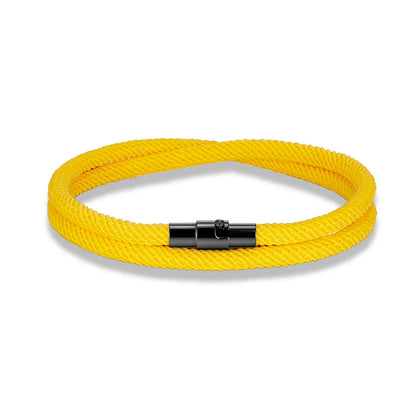 Pulsera Minimalista de Cuerda Roja de la Suerte – Doble Capa Unisex con Cierre Magnético Negro 316L