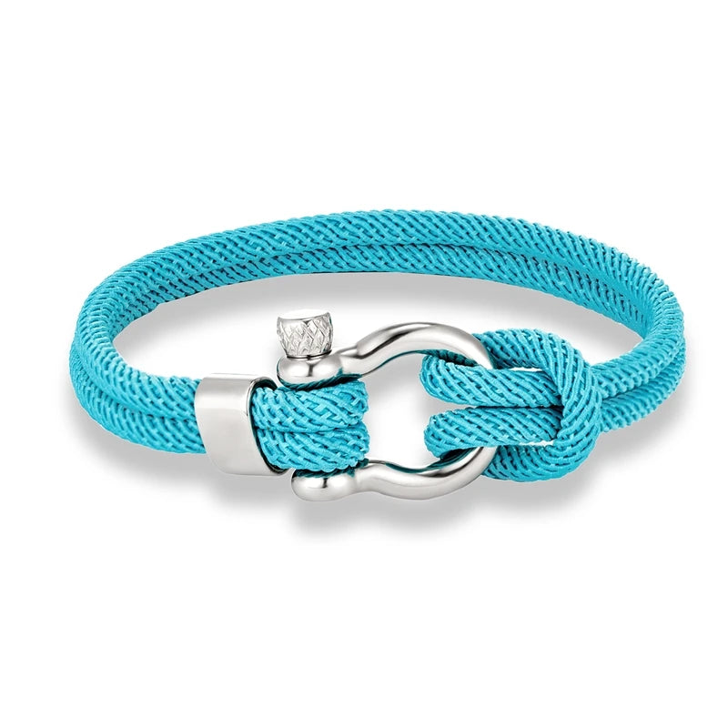 Pulsera Náutica Minimalista de Doble Hebra – Supervivencia con Cierre de Perno y Hebilla Deportiva de Acero Inoxidable Unisex