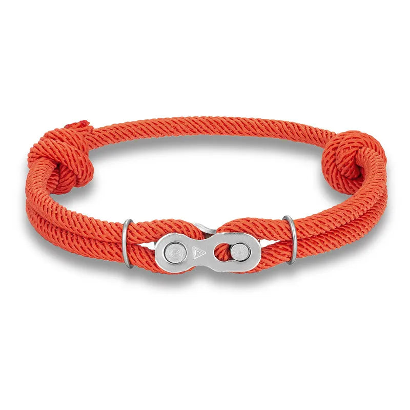 Pulsera de Cadena de Bicicleta para Hombre – Estilo Punk Rock con Cuerda Ajustable
