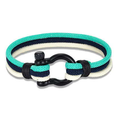Pulsera Náutica Multicapa con Bandera de Argentina – Unisex, con Grillete de Acero Inoxidable y Cierre Estilo Barco