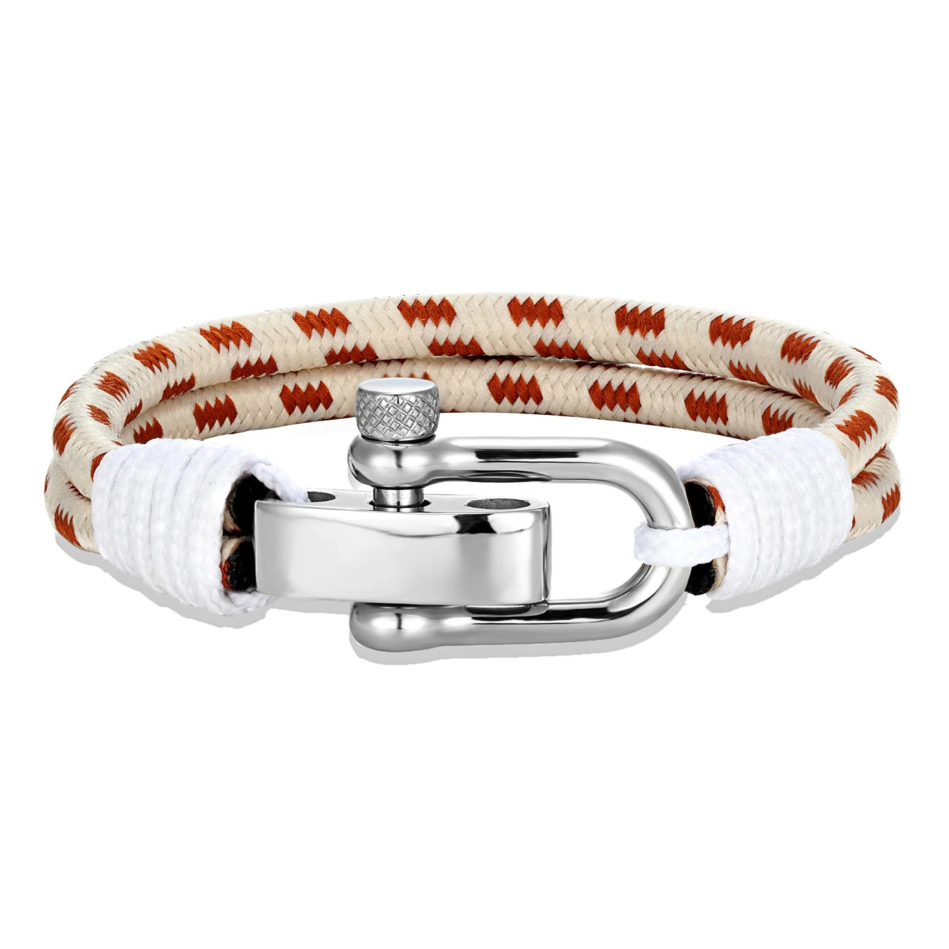 Pulsera Náutica de Cuerda Doble con Grillete de Acero Inoxidable – Estilo Vela para Hombre