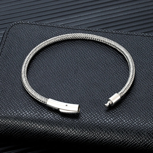 Pulsera de Alambre de Acero para Hombre – Estilo Punk Minimalista, Antidesgaste y Antidecoloración