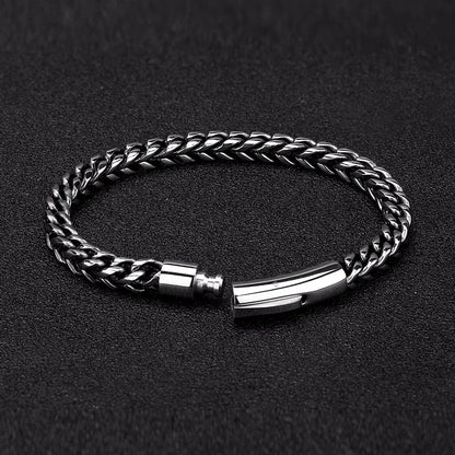Pulsera de Cadena de Bicicleta Estilo Punk Rock para Hombre – Acero Inoxidable Chapado en Oro 18K con Cierre Magnético