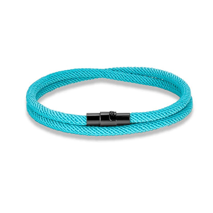 Pulsera Minimalista de Cuerda Roja de la Suerte – Doble Capa Unisex con Cierre Magnético Negro 316L
