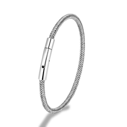 Pulsera de Alambre de Acero para Hombre – Estilo Punk Minimalista, Antidesgaste y Antidecoloración