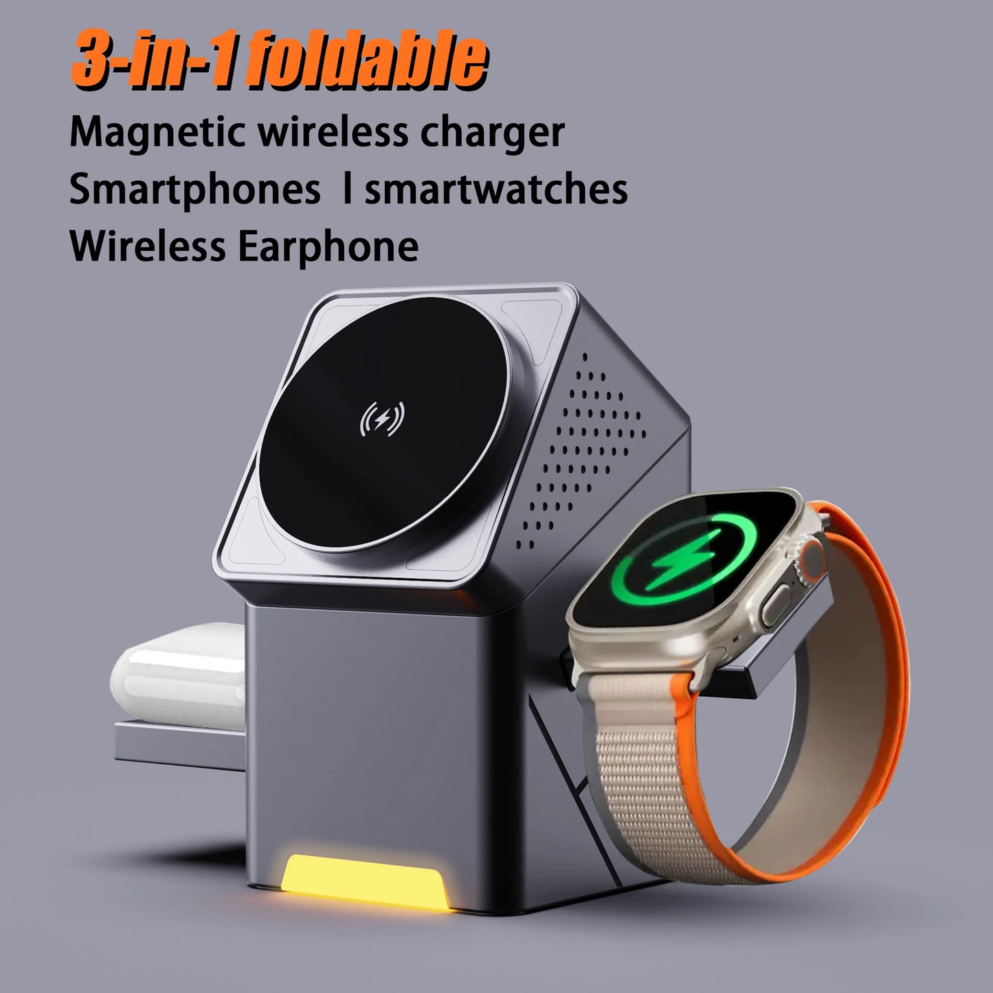 Base de Carga 3 en 1 – Para iPhone, Apple Watch y AirPods