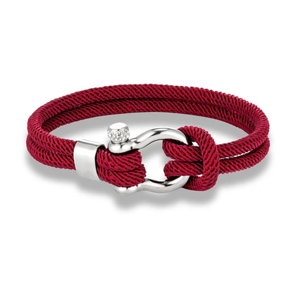 Pulsera Náutica Minimalista de Doble Hebra – Supervivencia con Cierre de Perno y Hebilla Deportiva de Acero Inoxidable Unisex