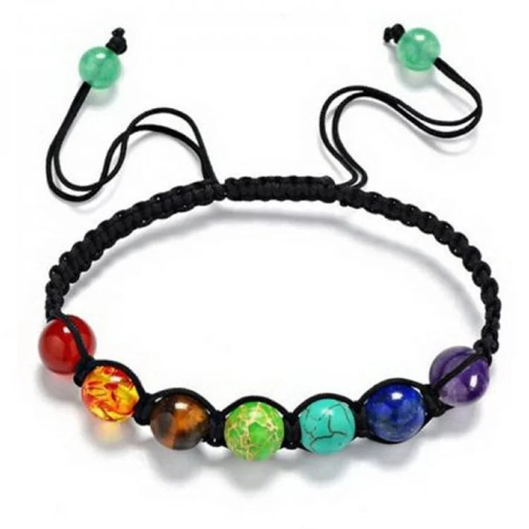 Pulsera de Piedra Volcánica – Elástica y Unisex, con Cuentas de Colores