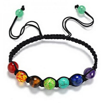 Pulsera de Piedra Volcánica – Elástica y Unisex, con Cuentas de Colores