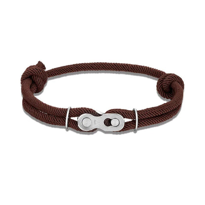 Pulsera de Cadena de Bicicleta para Hombre – Estilo Punk Rock con Cuerda Ajustable