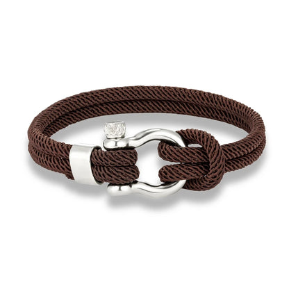 Pulsera Náutica Minimalista de Doble Hebra – Supervivencia con Cierre de Perno y Hebilla Deportiva de Acero Inoxidable Unisex