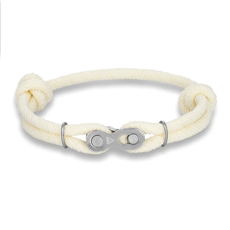 Pulsera de Cadena de Bicicleta para Hombre – Estilo Punk Rock con Cuerda Ajustable