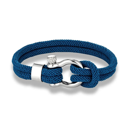 Pulsera Náutica Minimalista de Doble Hebra – Supervivencia con Cierre de Perno y Hebilla Deportiva de Acero Inoxidable Unisex