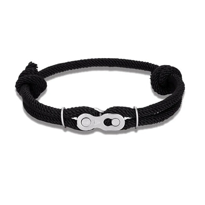 Pulsera de Cadena de Bicicleta para Hombre – Estilo Punk Rock con Cuerda Ajustable