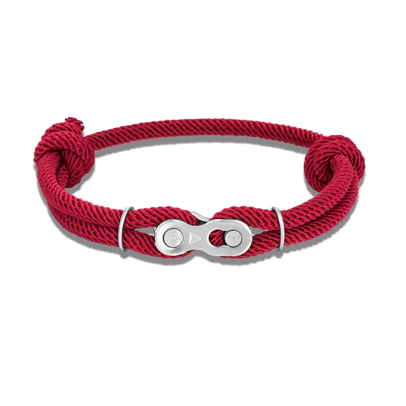 Pulsera de Cadena de Bicicleta para Hombre – Estilo Punk Rock con Cuerda Ajustable