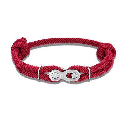 Pulsera de Cadena de Bicicleta para Hombre – Estilo Punk Rock con Cuerda Ajustable