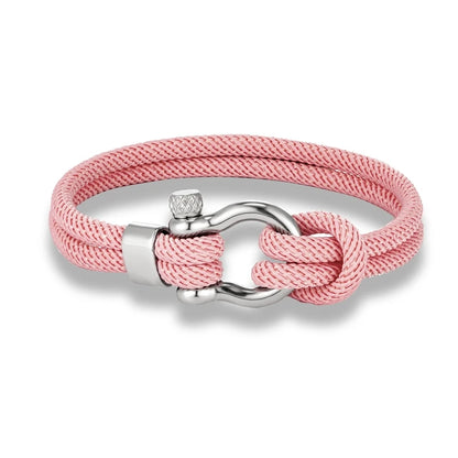 Pulsera Náutica Minimalista de Doble Hebra – Supervivencia con Cierre de Perno y Hebilla Deportiva de Acero Inoxidable Unisex