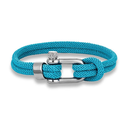 Pulsera Náutica Minimalista Unisex – Cuerda Doble con Hebilla en U de Acero Inoxidable