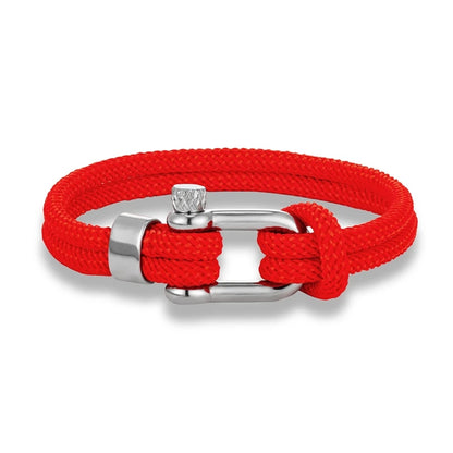 Pulsera Náutica Minimalista Unisex – Cuerda Doble con Hebilla en U de Acero Inoxidable