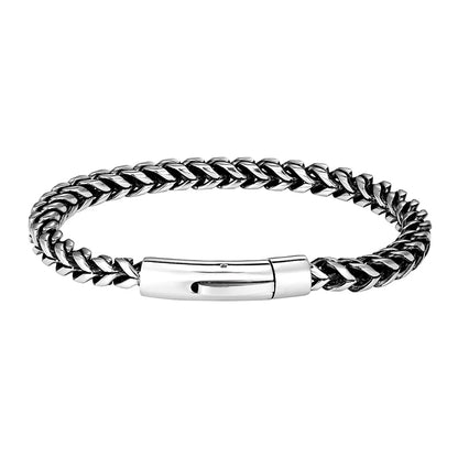 Pulsera de Cadena de Bicicleta Estilo Punk Rock para Hombre – Acero Inoxidable Chapado en Oro 18K con Cierre Magnético
