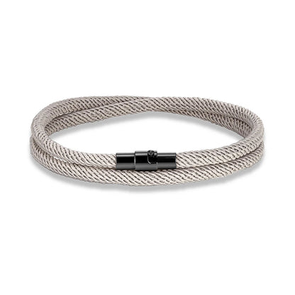 Pulsera Minimalista de Cuerda Roja de la Suerte – Doble Capa Unisex con Cierre Magnético Negro 316L
