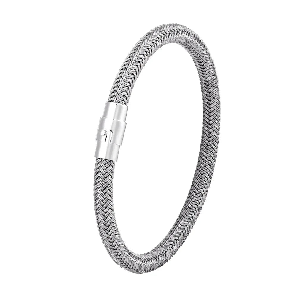 Pulsera de Alambre de Acero para Hombre – Estilo Punk Minimalista, Antidesgaste y Antidecoloración