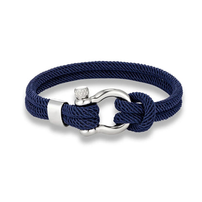 Pulsera Náutica Minimalista de Doble Hebra – Supervivencia con Cierre de Perno y Hebilla Deportiva de Acero Inoxidable Unisex