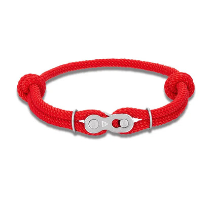 Pulsera de Cadena de Bicicleta para Hombre – Estilo Punk Rock con Cuerda Ajustable
