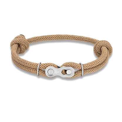 Pulsera de Cadena de Bicicleta para Hombre – Estilo Punk Rock con Cuerda Ajustable