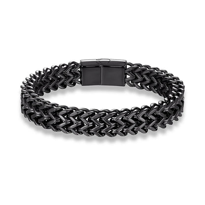 Pulsera de Cadena Cubana Ancha para Hombre – Estilo Punk de 12 mm en Acero Inoxidable, Ideal para Motociclistas