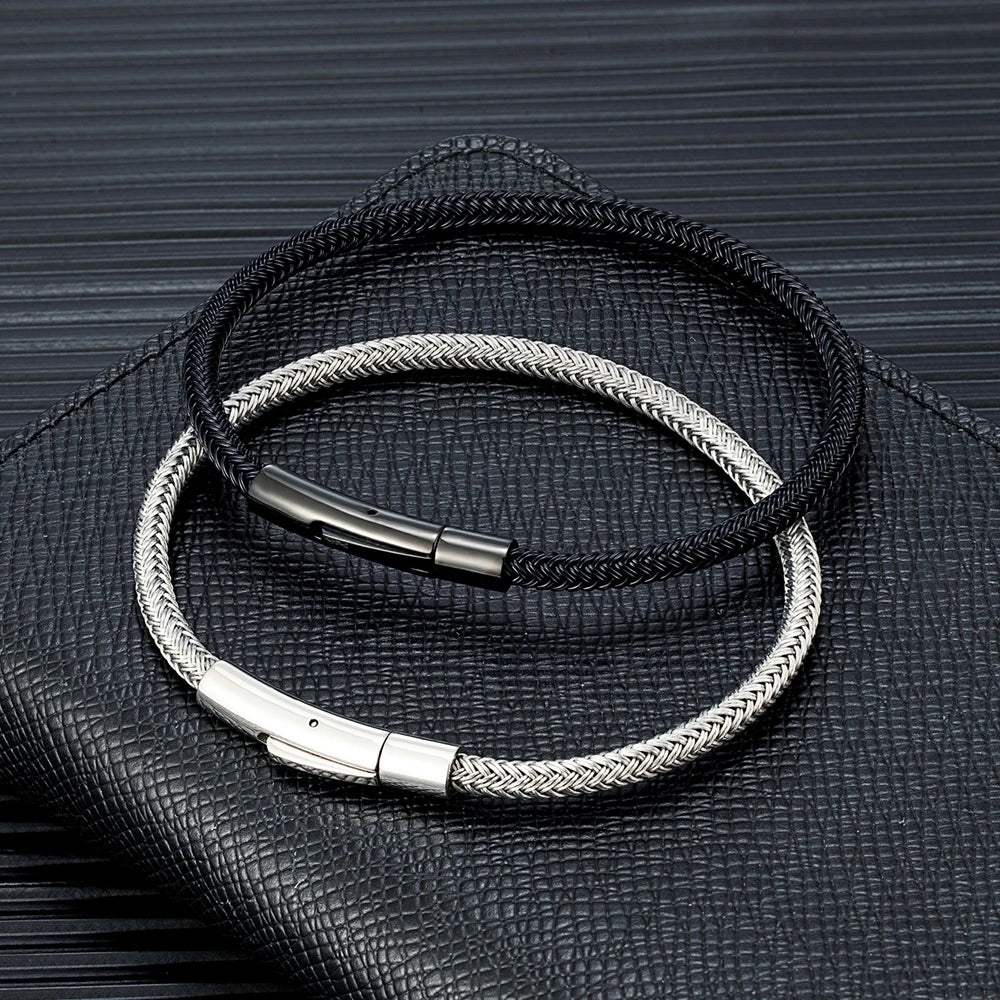 Pulsera de Alambre de Acero para Hombre – Estilo Punk Minimalista, Antidesgaste y Antidecoloración
