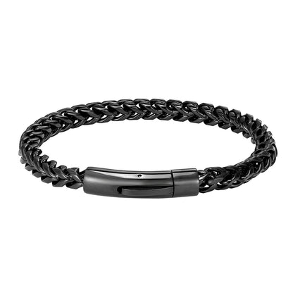 Pulsera de Cadena de Bicicleta Estilo Punk Rock para Hombre – Acero Inoxidable Chapado en Oro 18K con Cierre Magnético