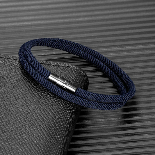 Pulsera Minimalista de Cuerda Roja de la Suerte – Doble Capa Unisex con Cierre Magnético Negro 316L