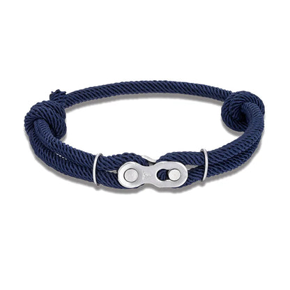 Pulsera de Cadena de Bicicleta para Hombre – Estilo Punk Rock con Cuerda Ajustable