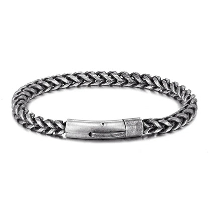 Pulsera de Cadena de Bicicleta Estilo Punk Rock para Hombre – Acero Inoxidable Chapado en Oro 18K con Cierre Magnético
