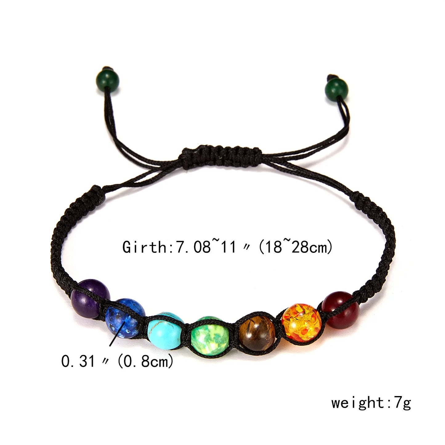Pulsera de Piedra Volcánica – Elástica y Unisex, con Cuentas de Colores