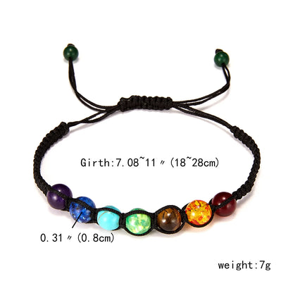 Pulsera de Piedra Volcánica – Elástica y Unisex, con Cuentas de Colores
